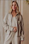 CROPPED WASHED BUTTON UP