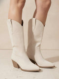 CREAM SUEDE WESTERN BOOT