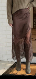 LAS LACE PATCHWORK MAXI SKIRT