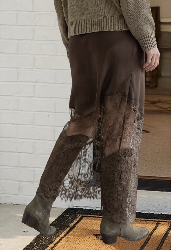 LAS LACE PATCHWORK MAXI SKIRT
